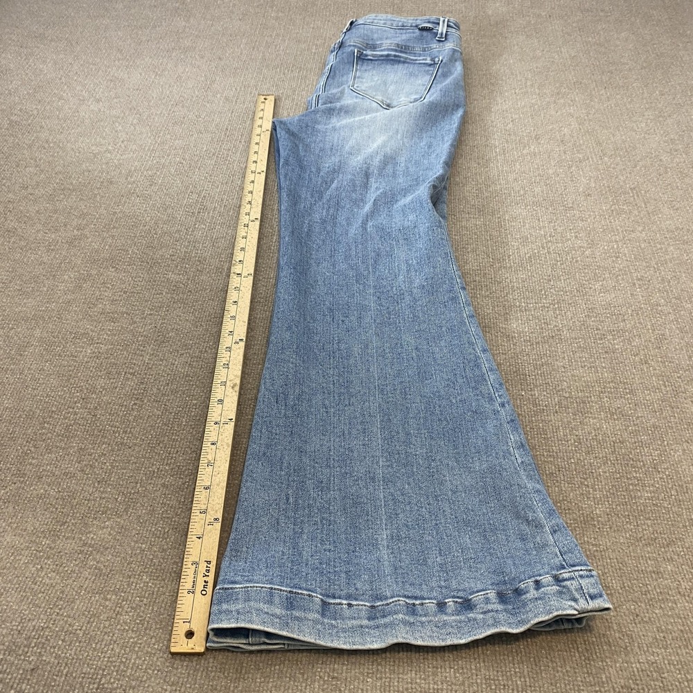 Risen Flare Jeans Womens 15/32 Blue Boho Hippie High Rise Stretch Denim RDP5297 - Picture 10 of 13